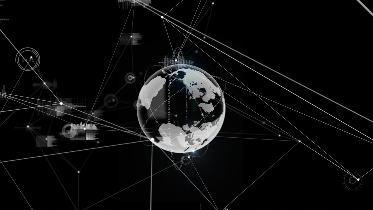 Animation of globe over network of connections