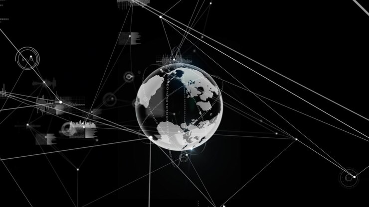 Animation of globe over network of connections