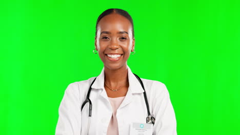 Doctor,-Mujer-Negra-Y-Sonrisa-Para-La-Atención-Médica