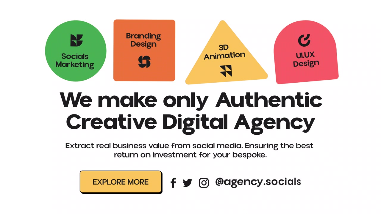 Creative Digital Agency Services: Socials Marketing, Branding, 3D Animation, UI/UX Design