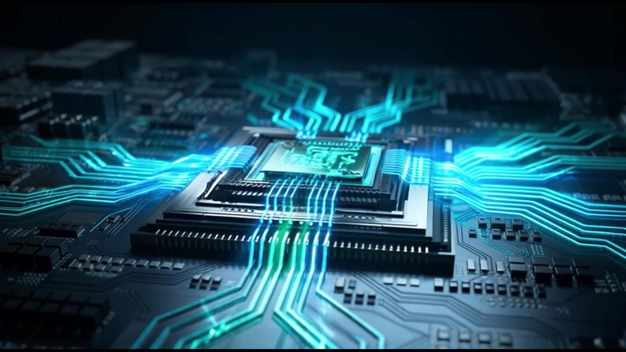 Unità di elaborazione centrale su circuito stampato con flussi di dati luminosi