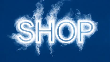 logotipo de la tienda con efecto de humo