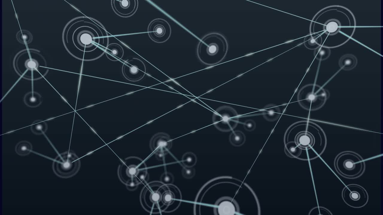 Digital animation of network of connections against black background