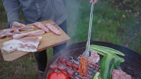 preparing a delicious barbecue outdoors