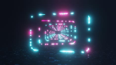 plan de bucle vj con rectángulos redondeados de luz de neón. fondo fluorescente abstracto. fondo neón. rectángulos redondeados de luz de neón. contorno uv abstracto 4k. fondo.