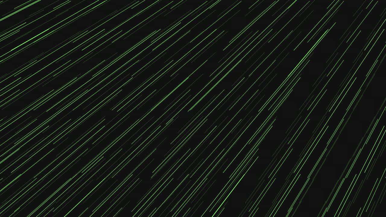 Dynamic green light lines on a dark background