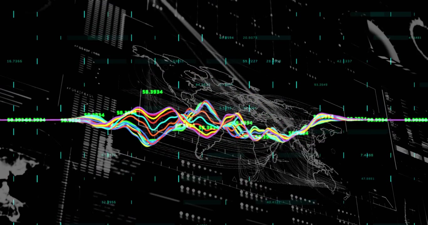 Animation of world map over data processing
