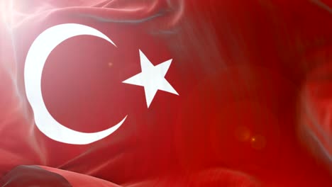 turkey flag slow waving background. 4k close up flag waving. seamless loop