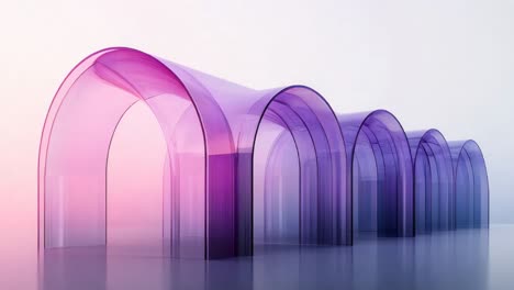 abstract archways in purple and pink glass