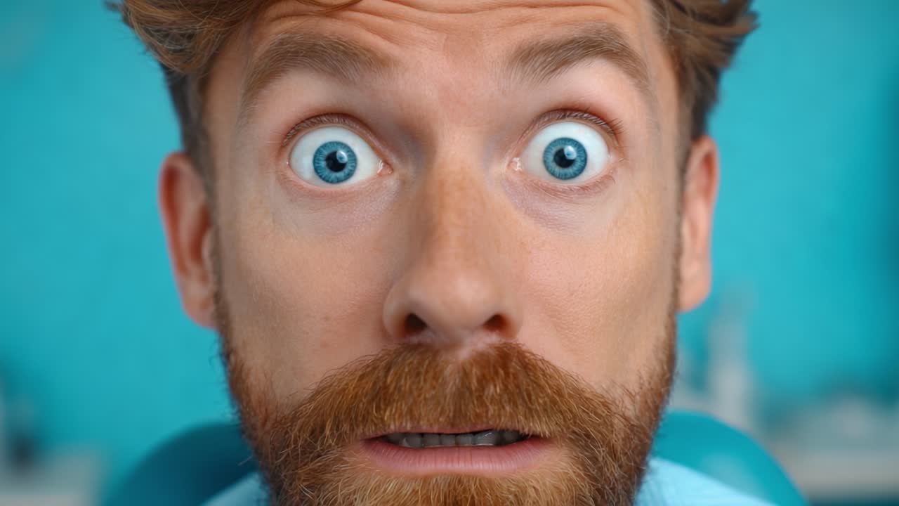Astonished Expression: Capturing the Moment of Surprise in a Close-Up of a Man's Face with Wide Eyes and a Shocked Look Against a Vibrant Background