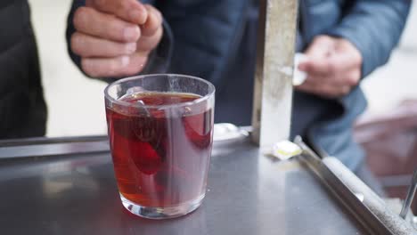 hot tea at a street vendor