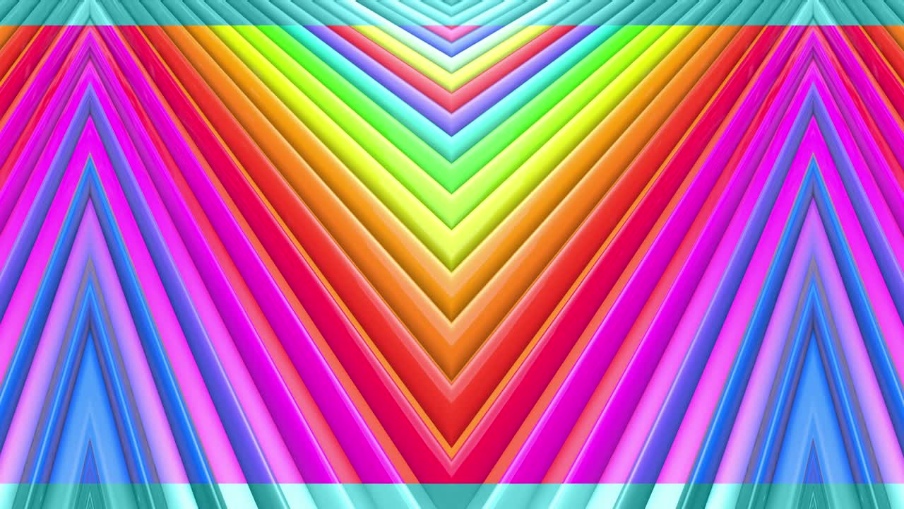 추상적인 3d 무없는 밝은 배경은 무지개 테이프와 함께 4k에서 무지개 다채로운 줄무는 간단한 기하학 만화 창의적인 스타일로 순환적으로 움직입니다.