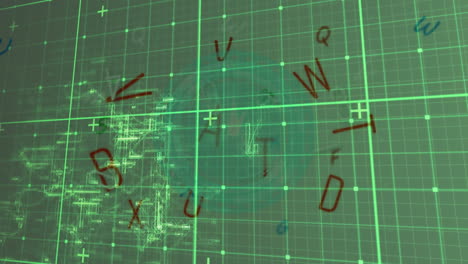animación del procesamiento de datos a través de la red verde