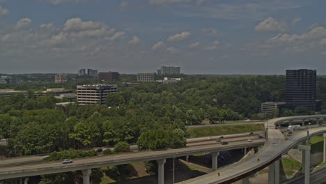 atlanta georgia aerial v665 pan right shot of highway interchange in cumberland - dji inspire 2, x7, 6k - august 2020