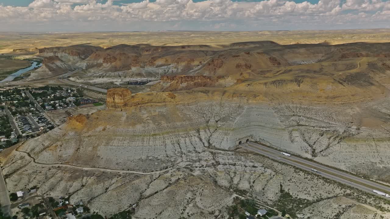Aerial view of beautiful mountains on a summer day, Wyoming
