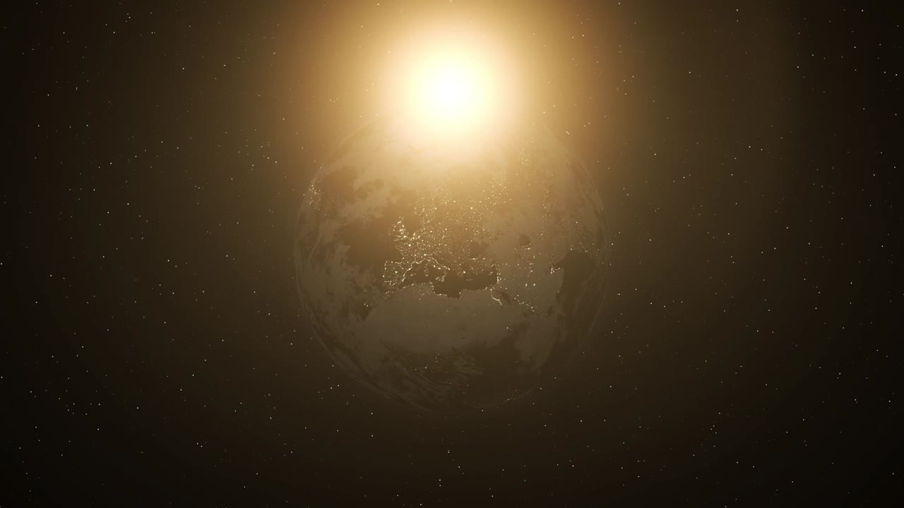 현실적인 지구의 낮과 밤의 전환 유럽에서