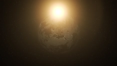 transición realista de la tierra de día a noche en europa