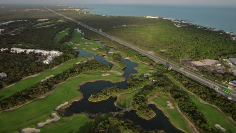 aerial view of aktum country golf club in tulum mexico