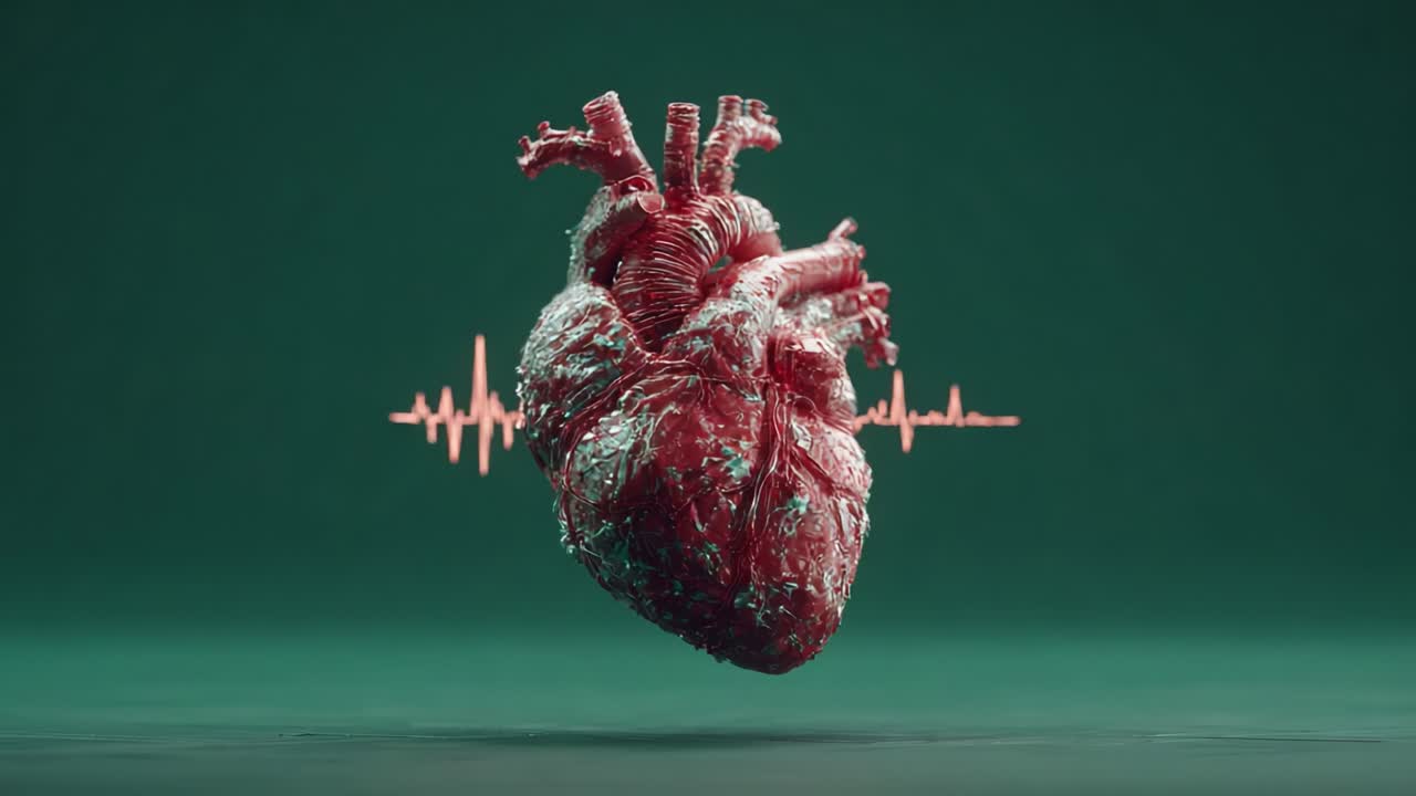 An Artistic Representation of a Heart with a Vital Pulse: Exploring the Intricacies of Cardiac Anatomy and Emotional Significance in Stunning 3D Detail