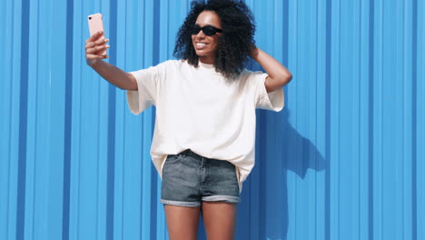 woman taking a selfie outdoors