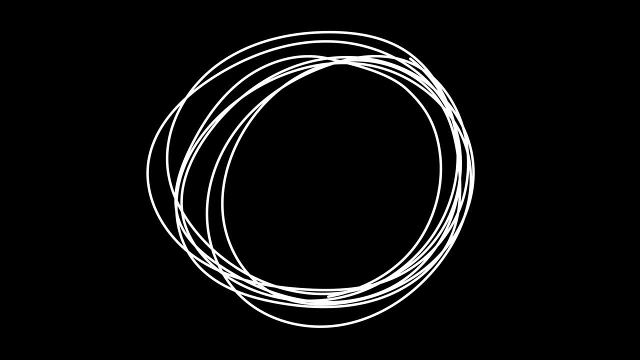 손으로 그려진 스크리블 서클, 로고 디자인 요소, 모션 그래픽 비디오