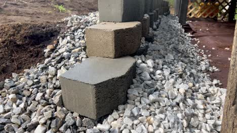 partially built landscaping retaining wall for small yard