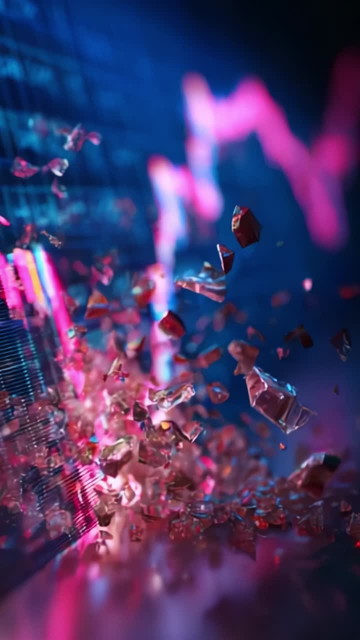 Dynamic Analysis of Market Data: Abstract Visualization of Stock Trends Represented with Crystals and Colorful Graphs in a Digital Environment