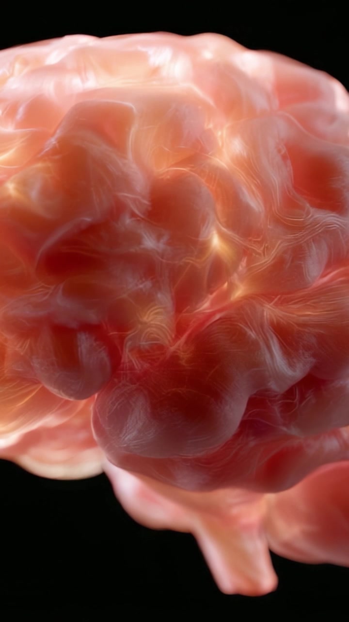 Detailed Visualization of a Brain Structure Highlighting its Intricate Connections and Textures in 3D Rendering
