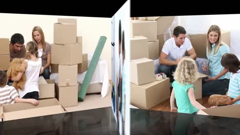 Animation of families renovating a room