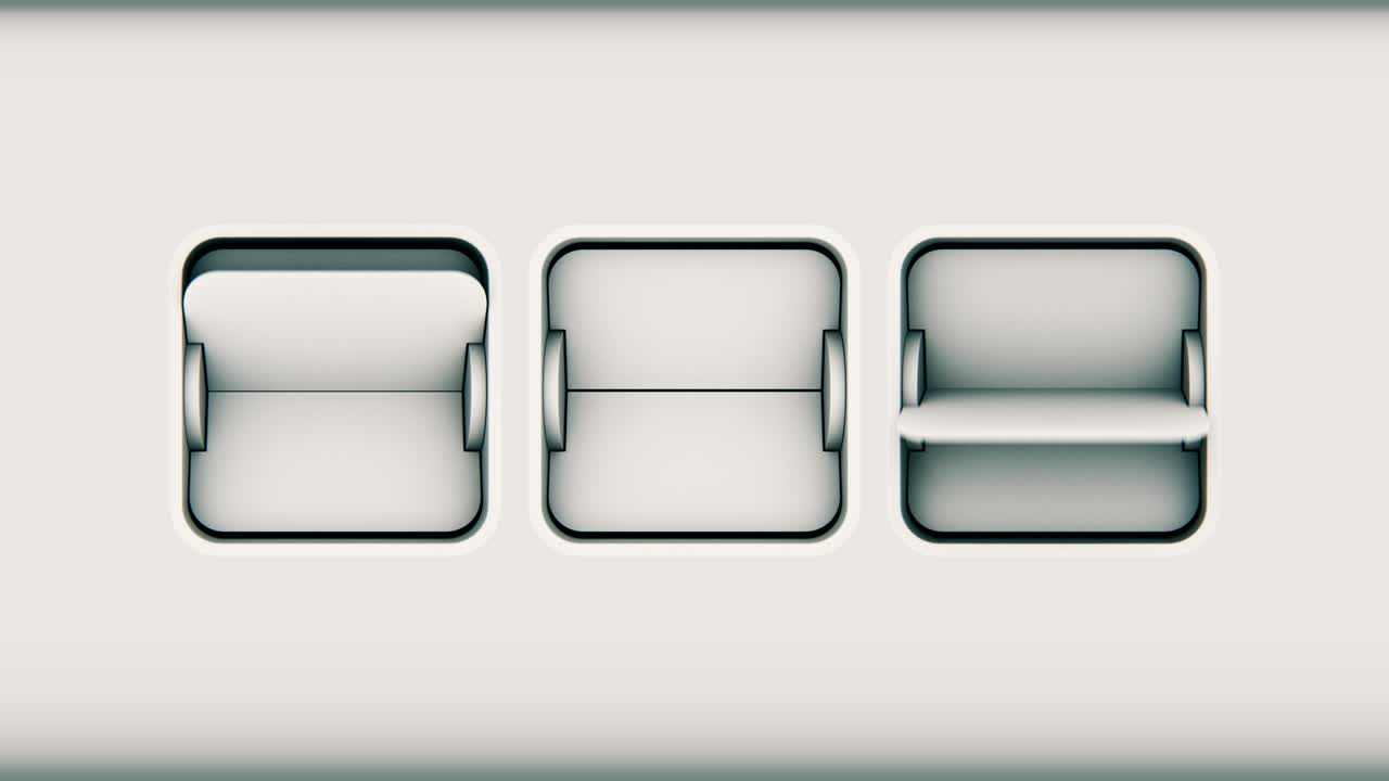 공허한 3d 화이트 플립 카운터는 밝은 배경에서 애니메이션을 렌더링합니다.