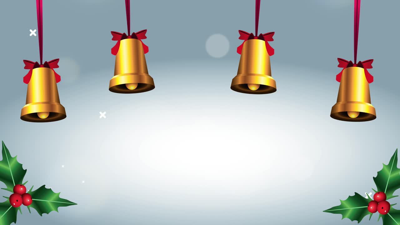buon natale con le campane d'oro appese