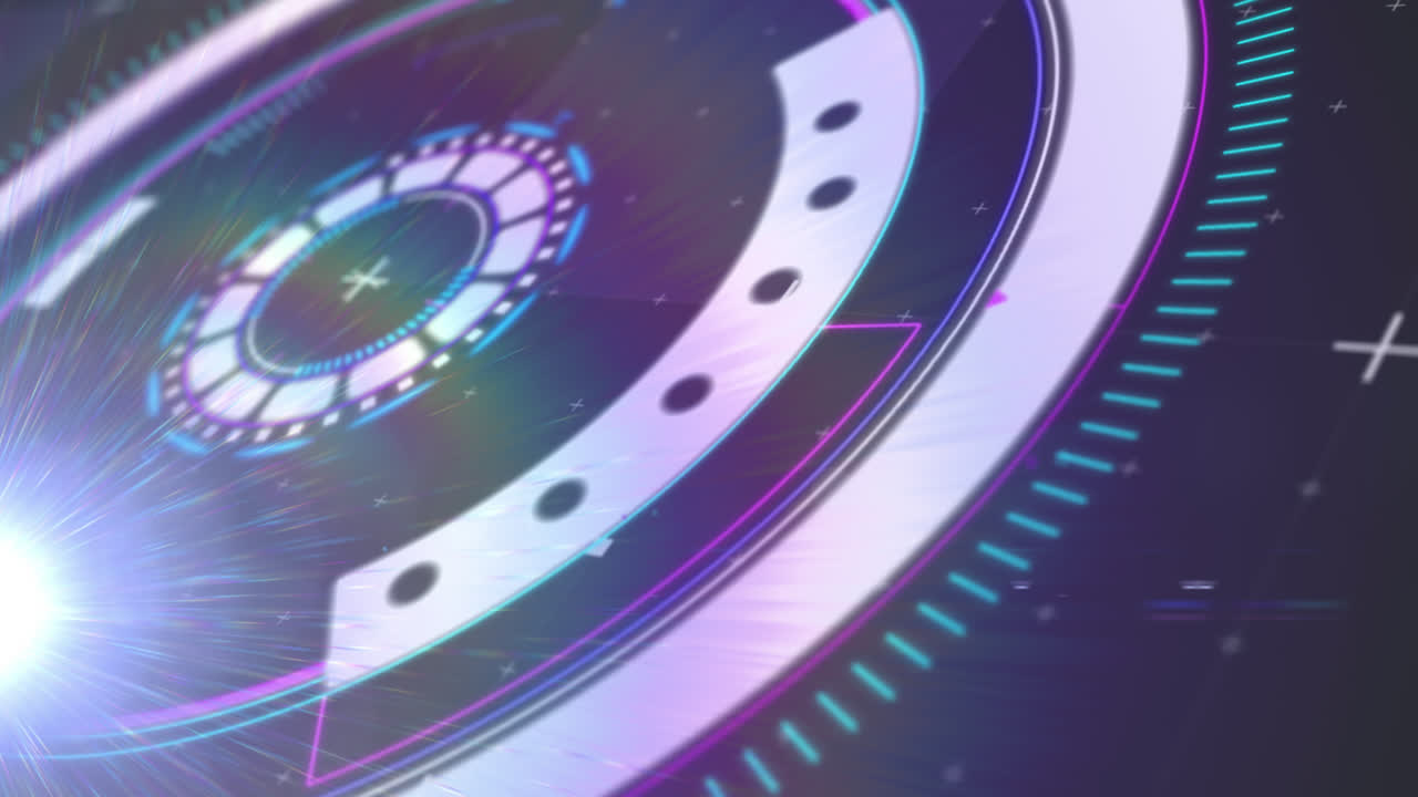 어두운 파란색 배경에 마커를 스캔하는 범위의 애니메이션