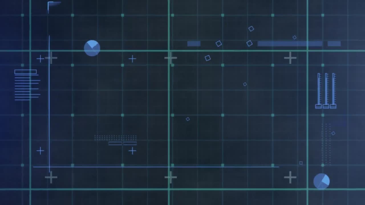 배경에서 마커와 그리드에 대한 통계 기록의 애니메이션