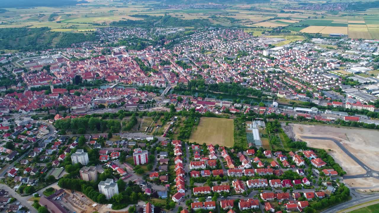 vista aérea de rottenburg am neckar, alemania.