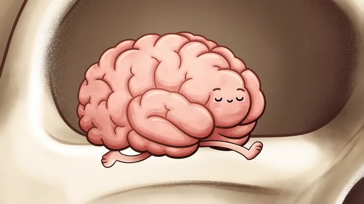 Cute Cartoon Brain Character