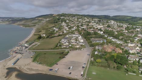 Aerial-of-Charmouth,-Dorset