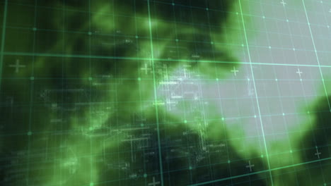 animación del procesamiento de datos brillantes con marcadores sobre la cuadrícula