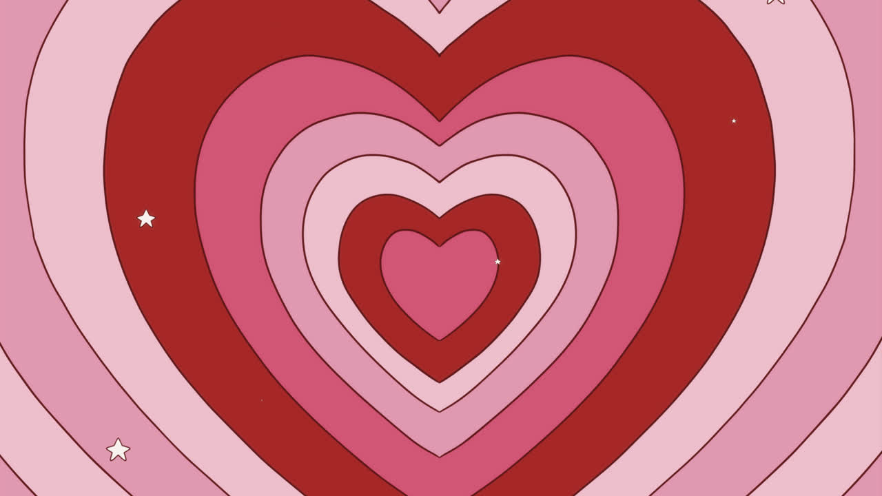 평평한 디자인의 모션 그래픽 야생 꽃 심장 배경