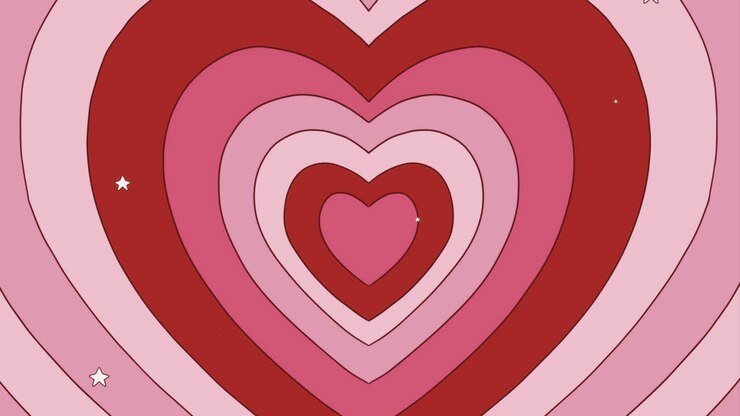 Animación gráfica de fondo de corazón de flores silvestres con diseño plano