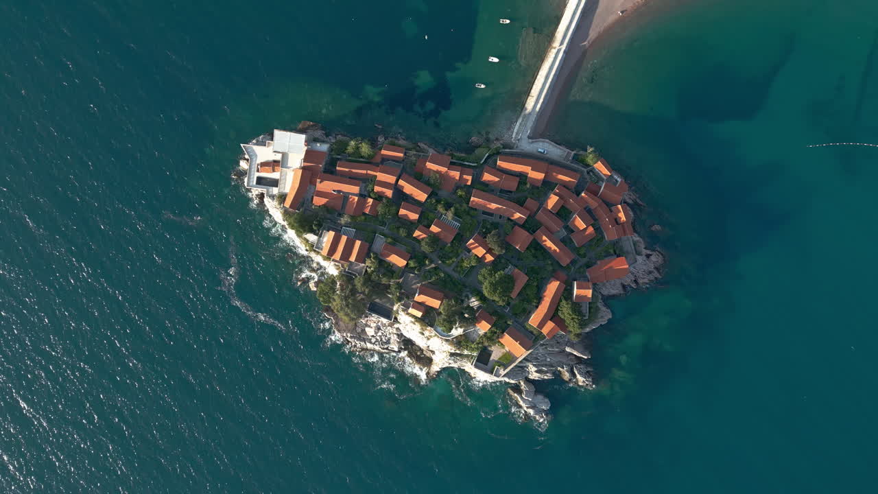 Aerial View of Sveti Stefan Island, Montenegro