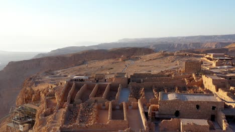 aerial views of masada national park in the judean desert