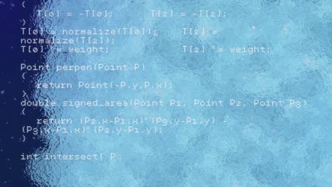 animation of computer code over navy background with blue shade