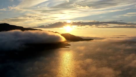 clouds over calm sea during a beautiful sunset