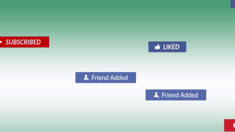 animación de iconos de medios en fondo verde