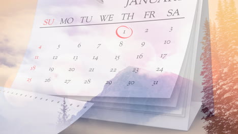 animation of trees over calendar