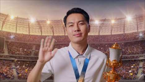 man celebrating a sporting achievement