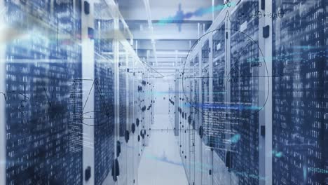 animation of computer data processing over computer servers