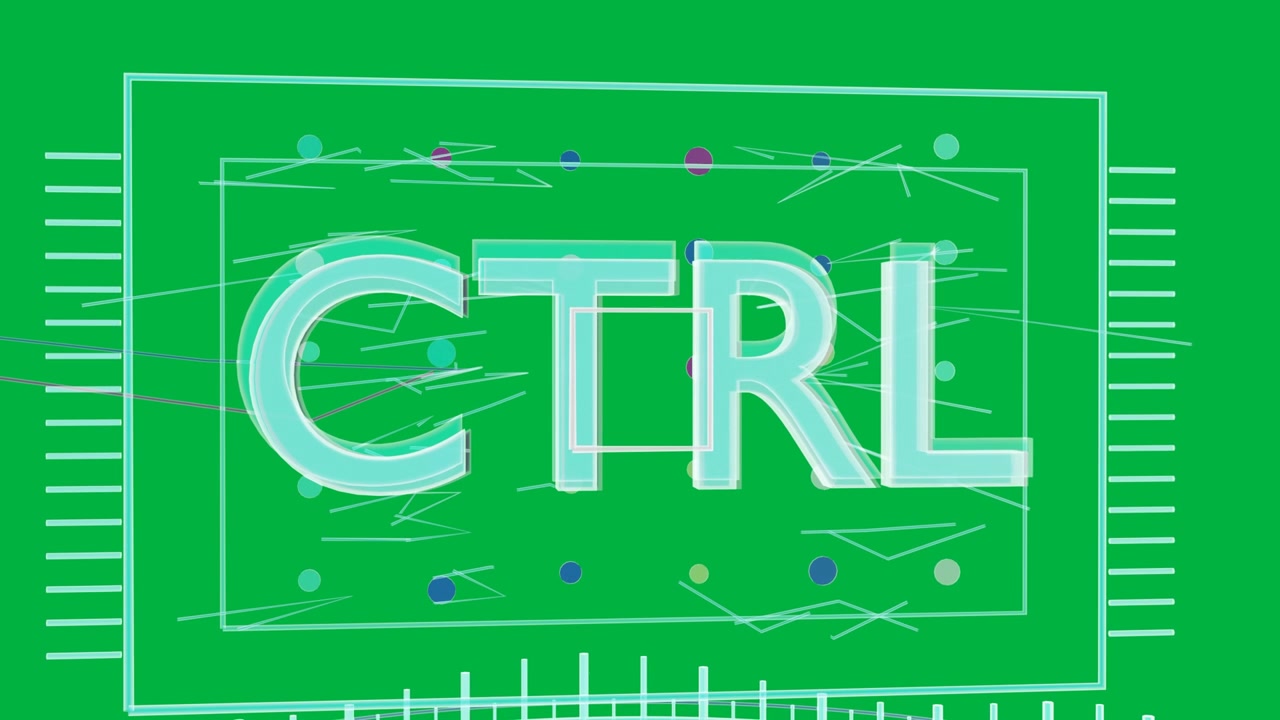 Zooming, CTRL expanding, centering, framing, animating dots, revealing logo, background transparent
