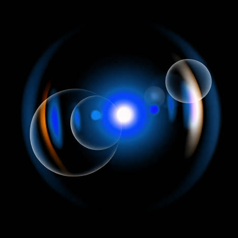 abstract glowing blue light spheres animation isolated asset, transparent 4k video, alpha channel