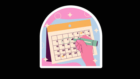 escritura a mano en un calendario